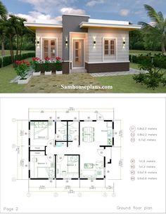 Small House Plan 7x10 Meter 23x33 Feet 3 Beds PDF Full Layout Floor Plan Exotic Fish, Bedroom Terrace, Home Design Plans, House Plan, Small House, Floor Plan