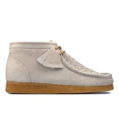 Clarks Originals Wallabee Boot Men’s White Woven Suede Clarks Originals Men, Boot Style, Timeless Wardrobe Staples, Boots For Men, Clarks Originals, Bold Fashion, Canvas Material, Fashion Boots, Boots Men