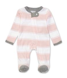 Baby Girl Pajamas & Sleepwear | Dillard's Pink Long Sleeve Footie For Bedtime, Casual Cotton Footie For Sleep, Spring Long Sleeve Footie For Bedtime, Spring Bedtime Footie, Spring Cotton Footie For Loungewear, White Cotton Footie For Sleep, Spring Season Cotton Sleep Footie, Fitted White Long Sleeve Footie, White Fitted Long-sleeve Footie