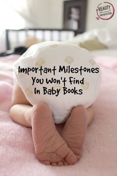 a baby is laying on its back with the words important milestones you won't find in baby books