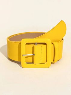 stylewe Mermaid Man, Yellow Belt, Halloween Party Outfits, Yellow Accessories, Simple Sweaters, Gold Pattern, Buckle Belt, Leather Buckle