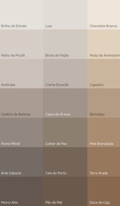 the different shades of paint that are used in this painting project, including neutrals and browns