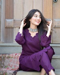 #purpledresses,#purplekurtidesign#purpledressesformal, #purpledressesoutfit,#purpledressesmakeup,#purpledressescasual, #purplekurticombination Stylish Kurtis Design, Stylish Short Dresses, Salwar Kamiz, Dress Neck Designs, Dress Design Patterns, Kurti Designs Party Wear, Sleeves Designs For Dresses