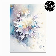 a snowflake is shown in the middle of a card with an image of it