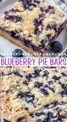 These blueberry pie bars are a tasty dessert that's great for bake sales, spring and summer picnics, parties and of course, after dinner! Also delicious with cherries, raspberries, blackberries or strawberries!