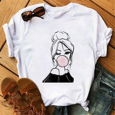 Cheap Casual T-shirt With Character Print, Cheap Women's Shirt With Cartoon Print, Women's Cheap Shirt With Cartoon Print, Affordable Women's Logo Print T-shirt, Cheap Women's T-shirt With Logo Print, Cheap Women's Cartoon Print T-shirt, Casual Cheap T-shirt With Logo Print, Cheap Casual T-shirt With Cartoon Print, Female Tshirt