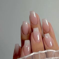 Pink Bday, Colored Nail Tips, Bday Nails, Long Press On Nails, Colorful Nails, Glamour Nails, Designs Nail, White Nail, Gradient Nails