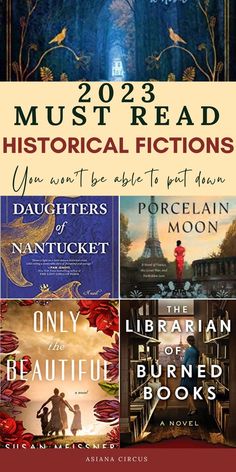 four books with the title'must read historical fictions'in front of them