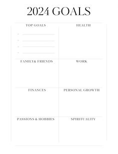 a goal sheet with the words, 2012 goals and family's friends on it