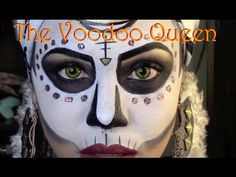 Voodoo Face Makeup, Voodoo Witch Makeup Halloween, Voodoo Priestess Costume Makeup, Voodoo Face Paint, Voodoo Makeup Woman Witch Doctor, Diy Voodoo Witch Costume, Vodoo Costumes Diy, Voodoo Makeup Woman, Voodoo Halloween Makeup