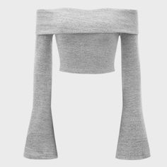 Mod Solid Off-The-Shoulder Tee Light Grey Solid Off-shoulder Winter Top, Winter Off-shoulder Fitted Crop Top, Winter Fitted Off-shoulder Crop Top, Fitted Off-shoulder Crop Top For Winter, Fitted Cold Shoulder Top, Diner Outfits, Off The Shoulder Tee, Dinner Outfits, Really Cute Outfits