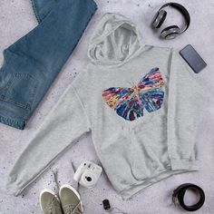 Artsy Unisex Summer Hoodie - Etsy Trendy Soft-washed Hoodie With Relaxed Fit, Trendy Relaxed Fit Soft-washed Hoodie, Trendy Soft-washed Relaxed Fit Hoodie, Trendy Soft-washed Cotton Hoodie, Summer Trendy Hooded Hoodie, Trendy Summer Hooded Sweatshirt, Trendy Hooded Sweatshirt For Summer, Gray Cotton Trendy Hoodie, Trendy Gray Cotton Hoodie