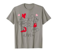 PRICES MAY VARY. Official Disney Merchandise Mickey and Minnie Valentine's Day Shirts for Women, Men, Boys, and Girls Lightweight, Classic fit, Double-needle sleeve and bottom hem Disney Attire, Mickey And Minnie Love, Disney Mickey And Minnie, Mouse Silhouette, Disney Valentines, Disney T, Mickey And Minnie, Disney Tshirts, Love Hearts