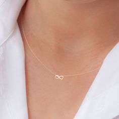 "Symbolising eternity, purity and everlasting love, this sterling silver 925 14ct rose gold plated infinity necklace from Little Silver is the perfect way to commemorate a special milestone in your friendship. Hand-crafted in genuine 925 sterling silver, each looping pendant floats elegantly from a 16\" (+2inch extender) necklace chain with a spring ring closure. Cubic zirconia pavé settings add a beautiful dimension of sparkle and texture to the appearance of this infinity chain necklace. Elegantly displayed in a gift-ready embossed  box with our brand name \"Little Silver'' in silver foil lettering, this piece makes a thoughtful and timeless necklace gift for women. Present this eternity necklace as an unforgettable gift for her for Christmas, Mother's Day, Birthdays, Anniversaries or \" Infinity Chain, Timeless Necklace, Eternity Necklace, Friendship Necklace, Infinity Knot, Infinity Pendant, Friendship Necklaces, Infinity Necklace, Jewellery Gift