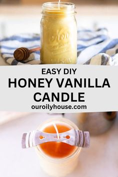 an easy diy honey vanilla candle recipe