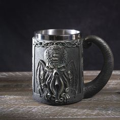 6 Stainless Steel Resin Mug - Cthulhu - Magick Magick.com Octopus Skull, Octopus Mug, Giant Octopus, Gift Catalog, Call Of Cthulhu, Sacred Symbols, Sea Monsters, Free Bracelet, Resin Material