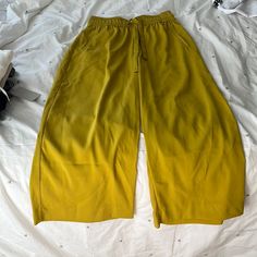 Brand New Crop Trousers (Wide/ Relaxed Leg). Gorgeous Saffron Yellow Color. Tags Attached. Feels Like Linen, Super Lightweight. Chic Mustard Wide Leg Pants, Yellow Wide Leg Pants For Spring Workwear, Spring Yellow Wide Leg Pants For Workwear, Summer Workwear Mustard Bottoms, Mustard Summer Workwear Pants, Chic Yellow Ankle-length Wide Leg Pants, Yellow Wide Leg Ankle-length Pants For Work, Zara Wide Leg Yellow Pants, Spring Yellow Stretch Wide Leg Pants