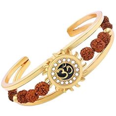 Panchmukhi Rudraksha And Om Bracelet Rudraksh Bracelet For Men In Gold, Om Bracelet, Stackable Bangles, Sterling Silver Bead Bracelet, Mens Gold Jewelry, Gold Plated Bracelet, Purple Bracelet, Sterling Silver Anklet, Friend Bracelets