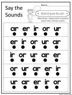 a printable worksheet with the words say the sounds