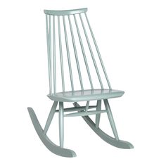 a wooden rocking chair on a white background