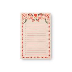 Juliet Notepad Rifle Paper Co. Juliet Notepad Bonjour Fete - Party Supplies Floral Cake Birthday, Bando Planner, Jewish High Holidays, Frank Garcia, Writing Essentials, Kids Holiday Gifts, Sweet Message, Notecard Set, Holiday Gift Wrap