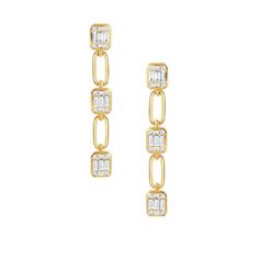 Doves Jewelry - Mondrian 18K Yellow Gold Diamond Drop Earrings | Manfredi Jewels Timeless Gold Diamond-cut Earrings, Timeless Gold Diamond Cut Earrings, Gold Baguette Cut Cubic Zirconia Diamond Earrings, Timeless Gold Diamond Earrings With Single Cut, Luxury Gold Linear Earrings With Brilliant Cut, Elegant Yellow Gold Diamond Earrings With Baguette Diamonds, Luxury Yellow Gold Baguette Cut Earrings, Gold Cubic Zirconia Diamond Earrings Baguette Cut, Timeless Gold Linear Earrings For Anniversary