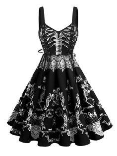 30-70% OFF✓ Fast Shipping✓Embrace gothic glamour with the Black 1950s Lace-up Halloween Dress. Lace-up details and vintage design make this a striking Halloween choice. Halloween Mode, Retro Stage, Fringe Flapper Dress, Vestidos Retro, Retro Style Dress, Latest Dress Design, Standard Dress, Retro Mode, Halloween Fashion