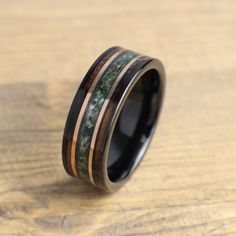 Moss agate wedding ring Manly Wedding Bands, Moss Agate Mens Wedding Band, Men’s Promise Rings, Guy Wedding Rings, Goose Ring, Chocolate Diamond Wedding Rings, Nails Jewellery, Agate Wedding Ring, Wedding Band Ideas