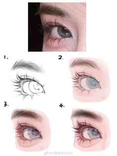 the steps in how to draw an anime eye