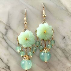 Gorgeous Jade Beaded Dangle Earrings. Comes With Both Traditional Hook Earrings And Also Clip On Attachments So It Can Be Worn Without Piercings. New, No Flaws. & ! All My Earrings Are Brand New And Never Worn. I Have Tons Of Other Earrings For Sale And Will Provide Discounts For Combined Purchases. Shipping Outside Of The Us Is Available If Doing So Is Allowed On This Platform--Dm For The Price To Ship Outside The Us. I Almost Always Ship Daily Or Every Other Day. My Local Office Doesn’t Always Earrings Asian, Fairytale Earrings, Dangle Beaded Earrings, Red Earrings Stud, Sweet Earrings, Natural Stone Earrings, Unusual Earrings, Teardrop Dangle Earrings, Fall Earrings