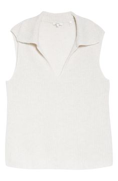 A touch of cozy cashmere elevates the feel of this warm wool-blend sweater-vest boasting a neat spread collar. V-neck 70% wool, 30% cashmere Hand wash, dry flat Imported Young Adult Fashion, Concert Looks, Exclusive Clothing, Sweaters And Leggings, Jogger Jeans, Wool Blend Sweater, Casual Streetwear, Comfortable Dress, Cashmere Sweater