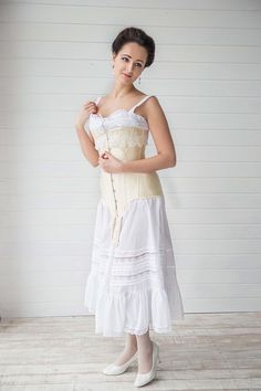 White Underbust Corset With Built-in Bra, Feminine Underbust Corset With Built-in Bra, White Underbust Bodice With Built-in Bra, Victorian Underbust Wedding Bodice, Elegant Underbust Corset With Lace Trim, Coquette Overbust Wedding Corset, Victorian Underbust Corset Dress With Boned Bodice, Victorian Corset Dress With Boned Bodice, Victorian Overbust Dress With Boned Bodice