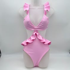 Pq Swim Amanda Stanton Ruffled One Piece Swimsuit Condition: New With Tags. Flaws ( Has Small Fabric Snags And Light Storage Wear From Closet Storage) Size: Medium (Please View Pictures For Measurements) Material: (Please View Pictures For Details) Color: Pink This One Piece Features Cut Out Sides, Open Back With Crossed Straps, And Ruffles In All The Right Places! Comes With Removable Padding. Approximate Measurements (Clothing Laid Flat On Surface, Not Stretched) Please View All Pictures Provi Amanda Stanton, Pink One Piece Swimsuit, Ruffle Bathing Suit, Punk Style Outfits, Pink One Piece, Pink Swimsuit, Fashion Design Drawings, View Pictures