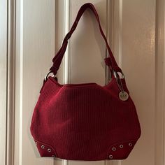 Red Sak Crocheted Shoulder Bag Never Used. Casual Red Hobo Bag For Daily Use, Casual Red Hobo Bag, Casual Red Hobo Bag With Satchel Shape, Casual Red Hobo Bag Shaped As Satchel, Casual Red Hobo Bag With Zipper Closure, Casual Red Tote Hobo Bag, Casual Red Satchel Hobo Bag, Casual Red Hobo Tote Bag, Casual Red Shoulder Bag With Double Handle