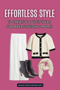 This blog post highlights 10 essential wardrobe staples every breastfeeding mom should have, along with creative outfit ideas to make nursing easier and more stylish. From versatile tops to functional dresses, these pieces are designed to help you feel confident and comfortable while breastfeeding, without sacrificing fashion. Nursing Clothes Breastfeeding, Versatile Tops, Breastfeeding Mom, Essential Wardrobe, Fall Capsule Wardrobe