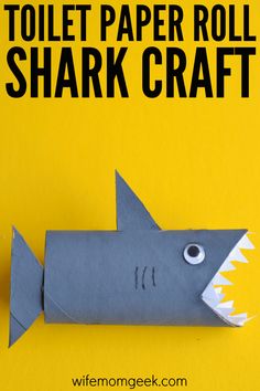 toilet paper roll shark craft for kids to make