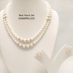 This Beautiful Pearls Set with 2 Strings For You to Wear On Any Dress  Item Name : Necklace Set Pearls : Real Pearls Lines: 2  Size: 16-17 Inches Approx Guarantee: Lifetime Guarantee of Pearls Paper Quilling Jewelry, Real Pearl Necklace, Quilling Jewelry, Pearl Necklace Set, Dress Item, Real Pearls, Pearl Set, Paper Quilling, Name Necklace