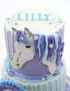 a decorated cake with a horse on it