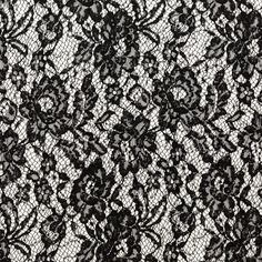 black lace fabric with flowers on it