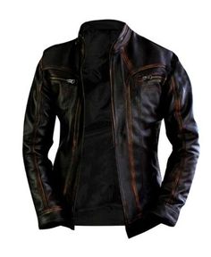 All items are handmade and personalized for the customers. Cafe Racer Vintage Biker Distressed Brown Motorcycle Leather Jacket Premium soft lambskin leather All Climate comfort Ultimate portability, packs like a shirt European Profile – great for layover excursions Liner provides comfort in below 0 climates Features 2 inside pockets decent size to accommodate larger cell phones Action back with pleats for comfort and arm flexibility Windbreaker flap over the main jacket zipper 2 outside cross ha Rugged Leather Jacket With Zipper Closure, Distressed Brown Moto Leather Jacket For Fall, Distressed Brown Biker Leather Jacket For Fall, Distressed Brown Moto Leather Jacket, Distressed Brown Leather Jacket For Biker Events In Fall, Distressed Brown Leather Jacket With Long Sleeves, Brown Distressed Leather Jacket With Long Sleeves, Distressed Moto Leather Jacket For Fall, Cafe Racer Leather Jacket With Long Sleeves For Fall