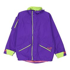 Vintage purple Unbranded Jacket - mens x-large 90s Purple Long Sleeve Windbreaker, Purple Long Sleeve Windbreaker For Streetwear, Purple Long Sleeve 90s Windbreaker, Vintage Purple Windbreaker For Outdoor, Vintage Purple Windbreaker For Streetwear, Urban Purple Outerwear With Pockets, Casual Purple Track Jacket For Outdoor, 90s Purple Windbreaker For Fall, Retro Purple Windbreaker For Fall