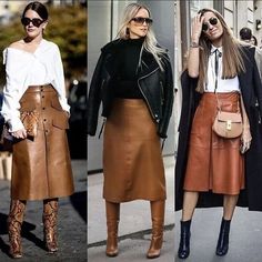 Perfect Fall Outfits For Gassy Girls 2024 - Rose idea Skirts And Boots, Rok Outfit, Leather Skirt Outfit, Fashion Trends Winter, Neue Outfits, Winter Trends, Looks Chic, 가을 패션