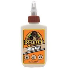 a bottle of gorilla wood glue on a white background