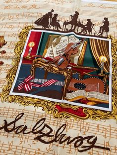 Authentic and genuine vintage Hermès 100% silk scarf. Hand-rolled edges, pristine other than the one blemish to the edge shown in photo #8. It has the Salzburg Germany and musical theme with incredible graphics and details as this designer is well known for in his wearable silk art! Measures 35 inches square. Sewn-in label intact. Amazing piece! Smoke-free home! Thank you so much for visiting! African Head Scarf, Personalized Scarves, Burgundy Scarf, Musical Theme, Plaid Blanket Scarf, Hand Knit Scarf, Silk Art, Vintage Hermes, Handmade Scarves