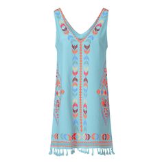 FAST SHIPPING Women Dress Vestidos Verano Summer Bohemia Tassel Casual Print Sleeveless Beach Mini Dress Sundress JKP3757 Sleeveless Boho Print Dress For Beach Cover-up, Turquoise Sleeveless Sundress For Summer, Turquoise Sleeveless Summer Dress, Sleeveless Turquoise Sundress For Summer, Sleeveless Turquoise Summer Dress, Sleeveless Turquoise Dress For Summer, Blue Boho Print Sleeveless Sundress, Turquoise Sleeveless Sundress For Vacation, Blue Sleeveless Fringe Dress