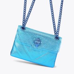 Designer Shoes & Accessories For Men & Women | Kurt Geiger Blue Leather Shoulder Evening Bag, Blue Rhinestone Evening Bag, Blue Leather Shoulder Bag For Party, Blue Leather Party Bag, Blue Leather Rectangular Evening Bag, Blue Eagle, Outfit Pieces, Trendy Purses, Handbag Essentials