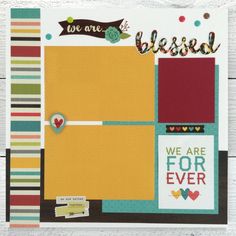 a close up of a scrapbook page with words and pictures on the front cover