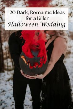 Ready to embrace a dark, romantic vibe for your Halloween wedding? Explore 20 hauntingly beautiful decor ideas that set a mysterious and elegant tone for your special day. From gothic centerpieces to eerie yet enchanting lighting, these ideas will infuse your wedding with a bewitching charm that captures the essence of romance and Halloween allure. Spooky Outdoor Wedding, Cemetery Wedding Ideas, Gothic Wedding Centerpieces Diy, Halloween Costume Wedding Reception, Spooky Centerpieces Wedding, Halloween Wedding Guest Book, Cheap Gothic Wedding Ideas, Fall Spooky Wedding, Gothic Halloween Wedding Ideas