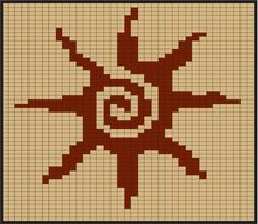 a cross stitch pattern that looks like a sun