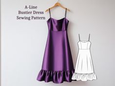 a line bustier dress sewing pattern with ruffles